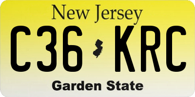 NJ license plate C36KRC