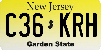 NJ license plate C36KRH