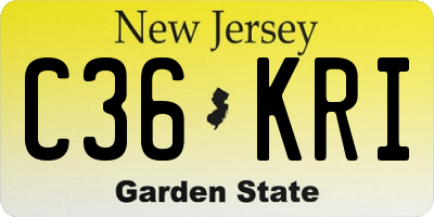 NJ license plate C36KRI