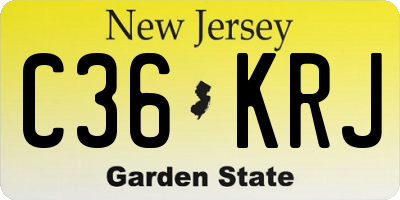 NJ license plate C36KRJ