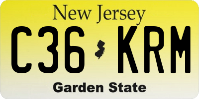 NJ license plate C36KRM