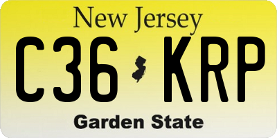 NJ license plate C36KRP