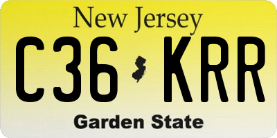 NJ license plate C36KRR