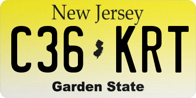 NJ license plate C36KRT