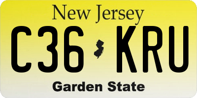 NJ license plate C36KRU