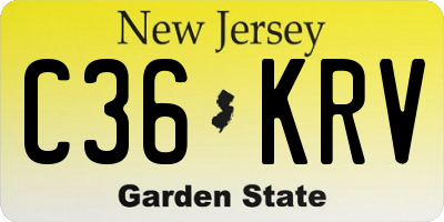 NJ license plate C36KRV