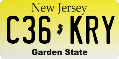 NJ license plate C36KRY