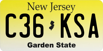 NJ license plate C36KSA