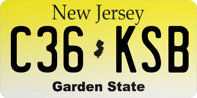 NJ license plate C36KSB