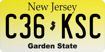 NJ license plate C36KSC