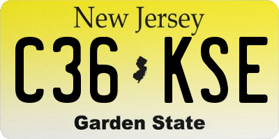 NJ license plate C36KSE