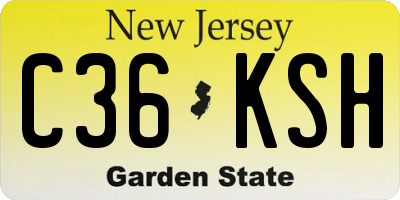 NJ license plate C36KSH