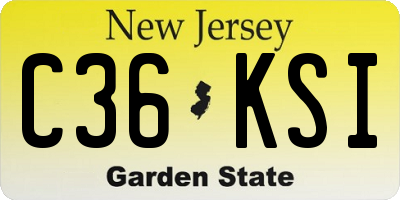 NJ license plate C36KSI