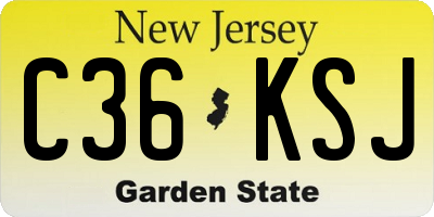NJ license plate C36KSJ