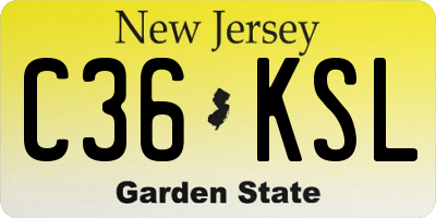 NJ license plate C36KSL