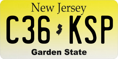 NJ license plate C36KSP