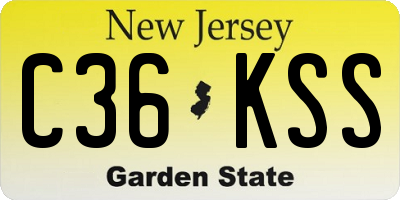 NJ license plate C36KSS