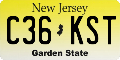 NJ license plate C36KST