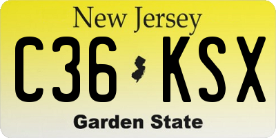 NJ license plate C36KSX