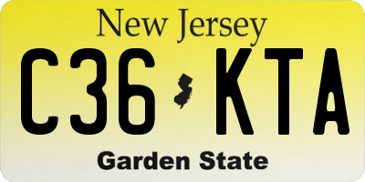 NJ license plate C36KTA