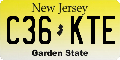 NJ license plate C36KTE