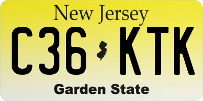 NJ license plate C36KTK