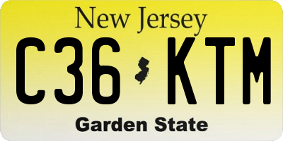 NJ license plate C36KTM