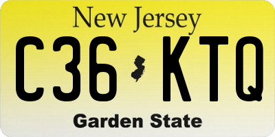 NJ license plate C36KTQ