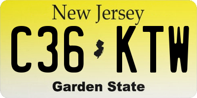 NJ license plate C36KTW