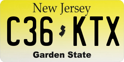 NJ license plate C36KTX