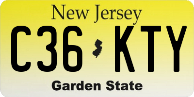 NJ license plate C36KTY