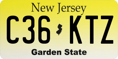 NJ license plate C36KTZ