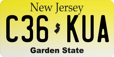 NJ license plate C36KUA