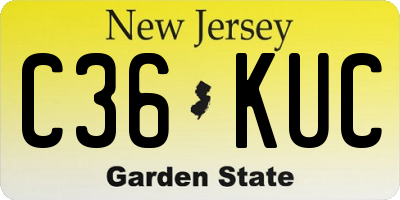 NJ license plate C36KUC
