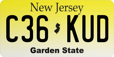NJ license plate C36KUD