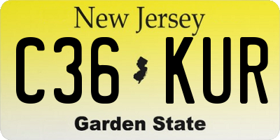 NJ license plate C36KUR