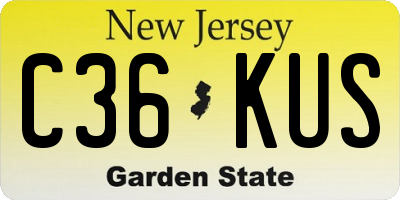 NJ license plate C36KUS