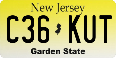 NJ license plate C36KUT