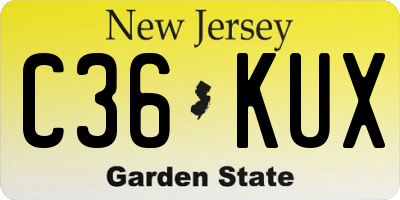 NJ license plate C36KUX