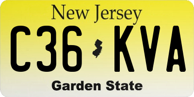 NJ license plate C36KVA