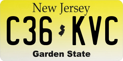 NJ license plate C36KVC