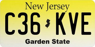 NJ license plate C36KVE