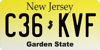 NJ license plate C36KVF