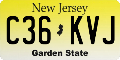 NJ license plate C36KVJ