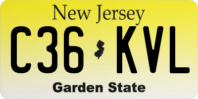 NJ license plate C36KVL