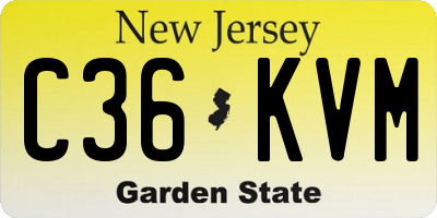 NJ license plate C36KVM