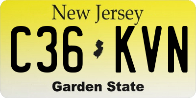 NJ license plate C36KVN