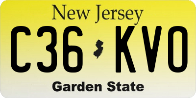 NJ license plate C36KVO