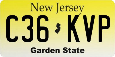 NJ license plate C36KVP