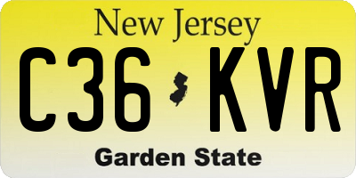 NJ license plate C36KVR